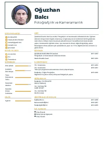 Muhabir ve Kameraman Cv Örnekleri cv indir